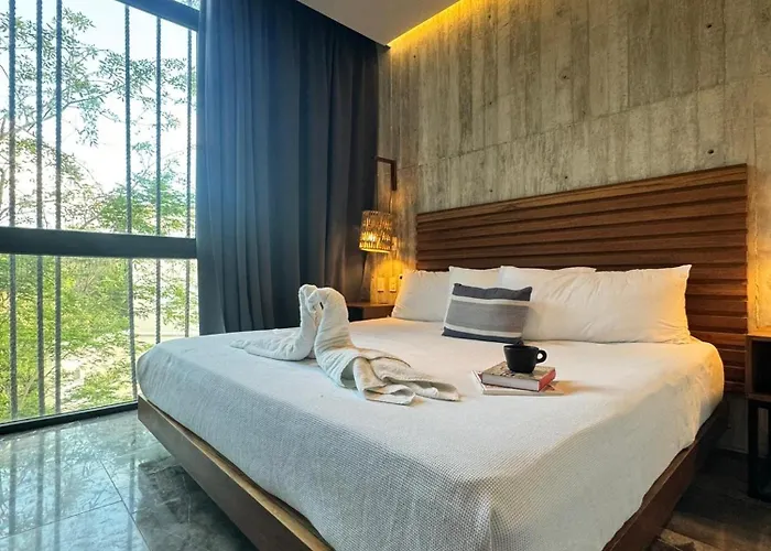 Iik By Groovy Stays- A Hip Condo-hotel With Wifi, Rooftop, Pool, Sleeps 6 Aparthotel Tulum